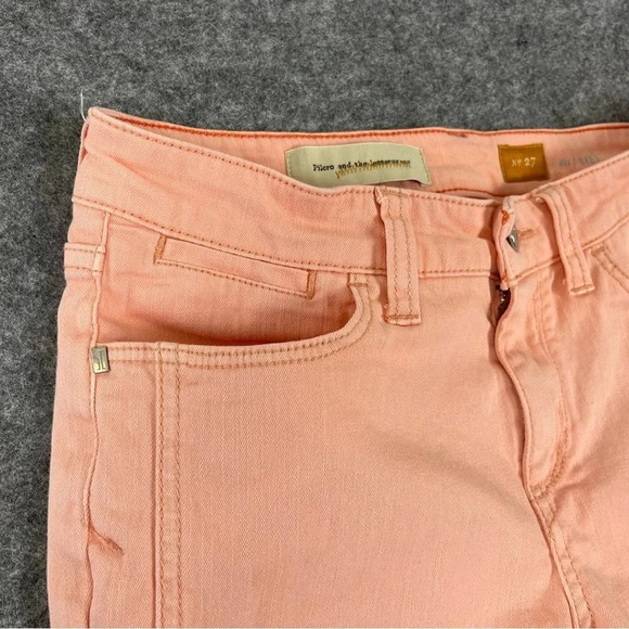 Pilcro and the Letterpress Jeans Womens 27 Anthropologie Stet Peach Cropped - Picture 4 of 14